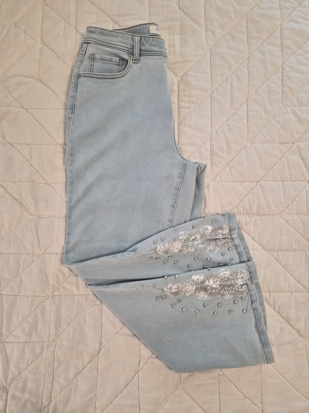 Cato Limited Edition Cropped & Bejeweled Jeans- Size 10